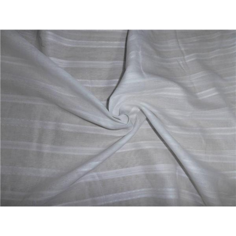 WHITE COTTON VOILE fabric 44" WIDE - STRIPES #2