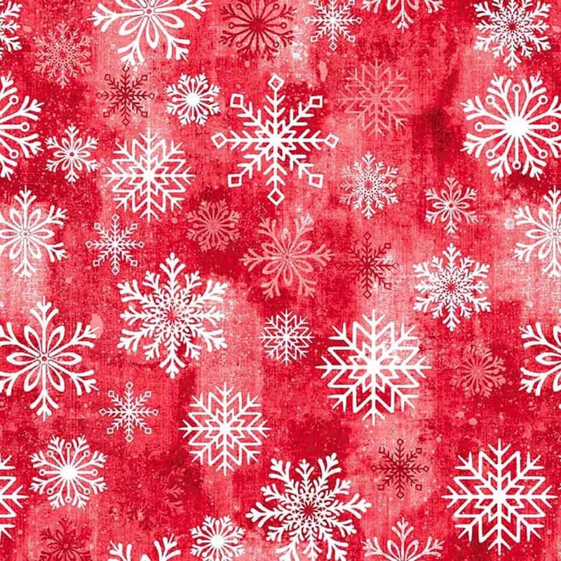 Studio E. - Snowburst - Grey-Blue 108" Wide Fabric - Candy Red - 2 Yard Cut