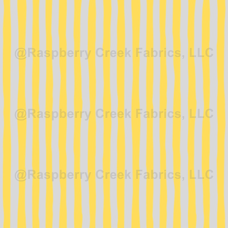 Yellow & Light Gray Wonky Stripes