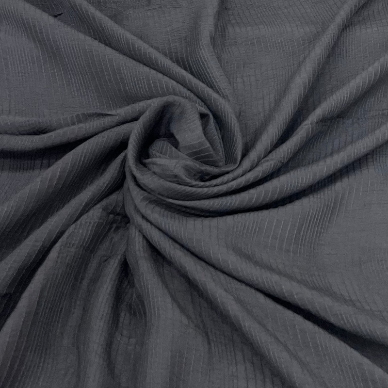 Black Pintex Slub Silk Embroidery