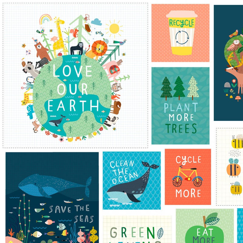 Save the Planet by Sally Payne for Dashwood Studios - 100% Cotton Fabric