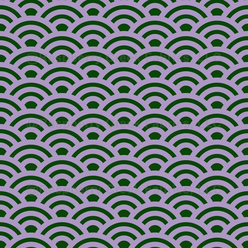 Seigaiha, Waves, Traditional Japanese Pattern, Pink and Green