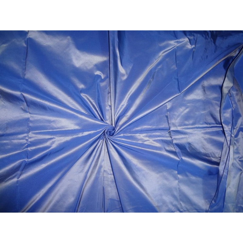 100% Pure SILK TAFFETA FABRIC Icy Blue x Ivory color