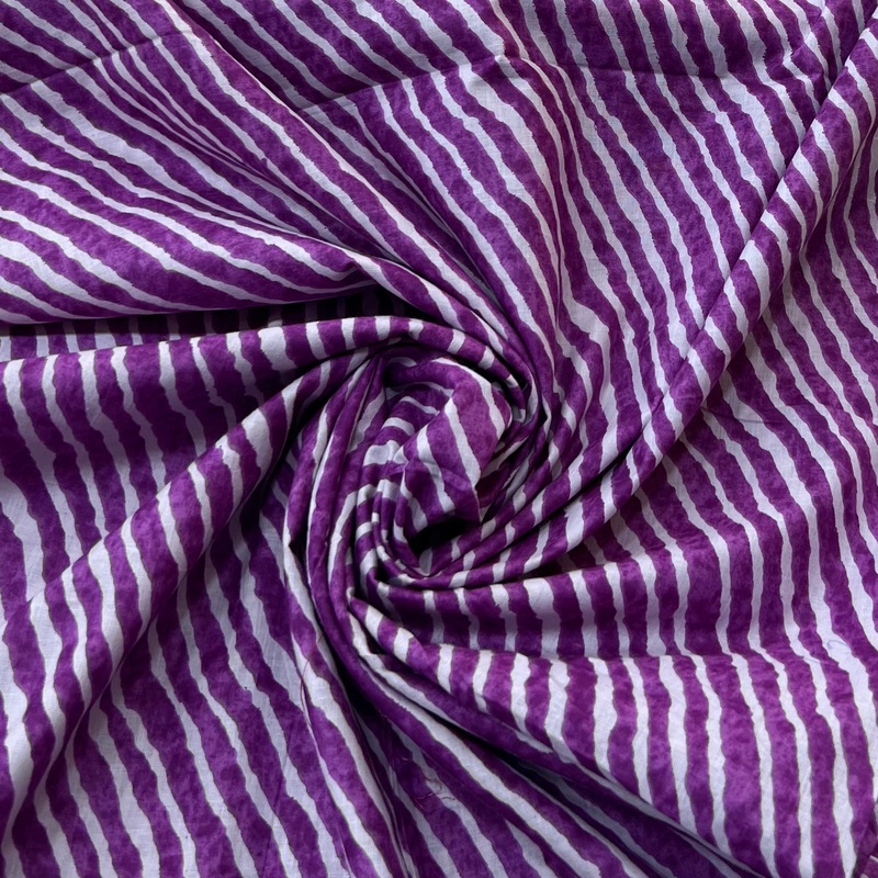 Purple Leheriya Cotton Printed