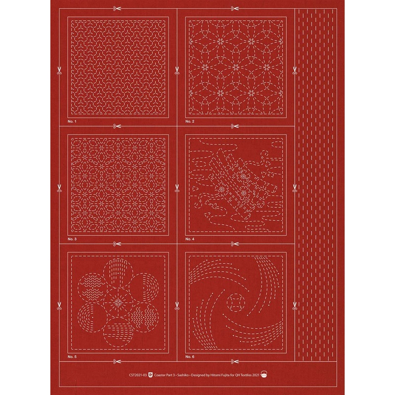 Sashiko Coaster Pattern 3 Brick