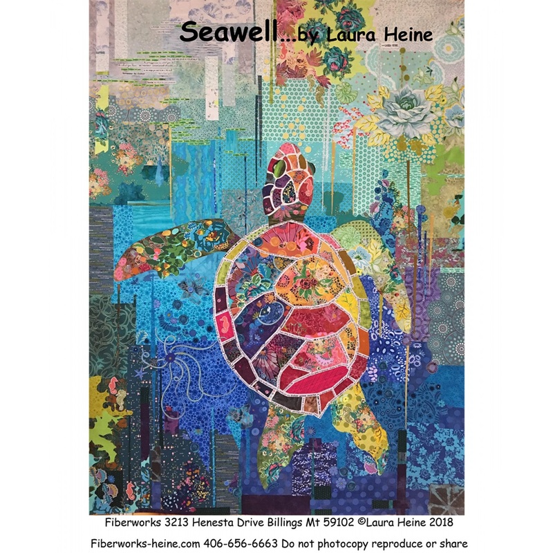 Seawell Sea Turtle Collage Pattern by Laura Heine