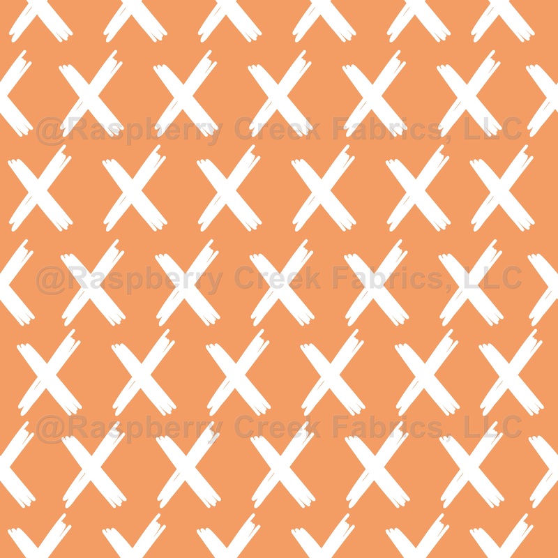 X's Allover - White on Orange Sherbert