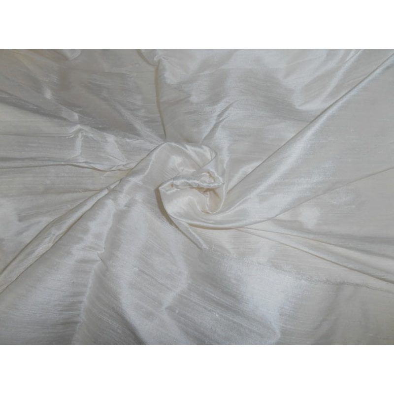 100% Pure SILK Dupion/Raw silk FABRIC white colour 54" wide with slubs Dyeable white