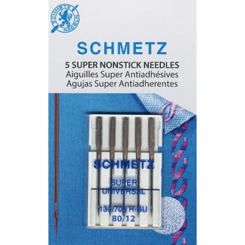 Schmetz Super Nonstick Needles 80/12 Carded 5-Pack