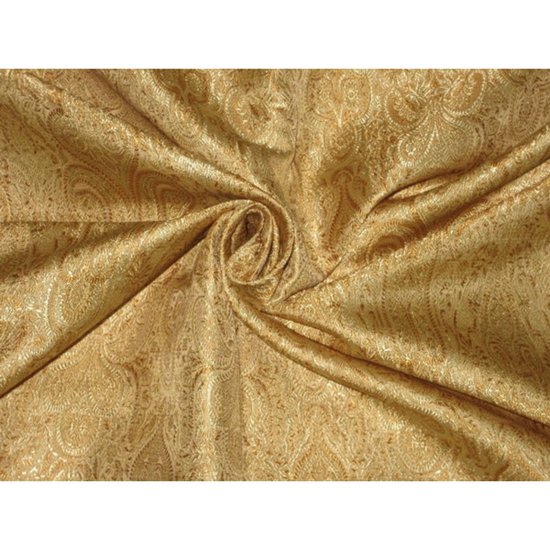 Silk Brocade Fabric Antique Gold,Gold & Bronze