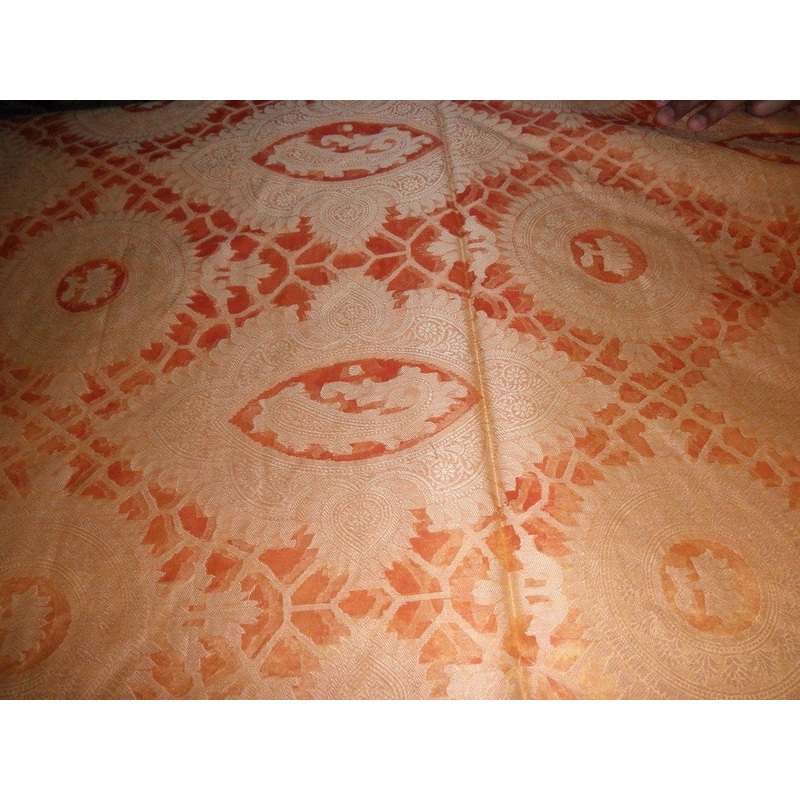 silk organza jacquard 54" wide-rich orange