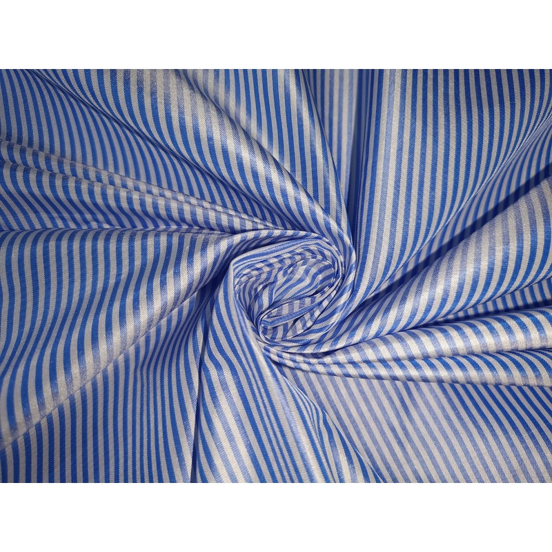 Silk Taffeta pin stripe 2mm -rich blue TAFS122 54" wide