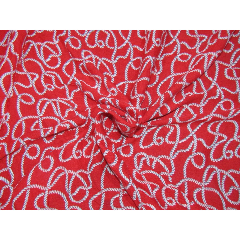Rayon Printed fabric RED color 44" wide