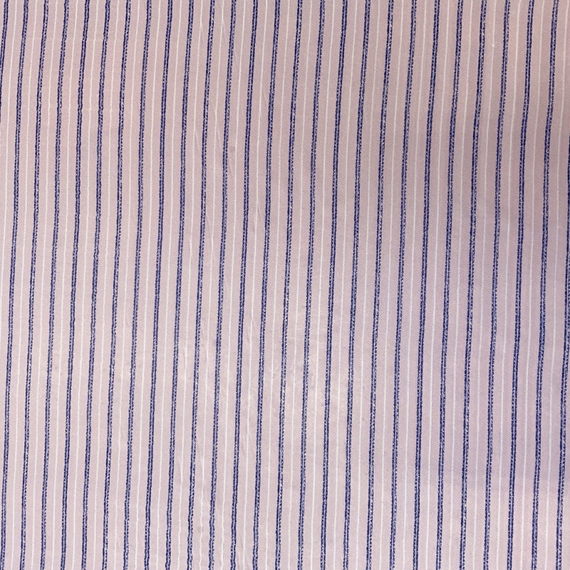 2 1/4 YD PC-Pink-Blue-White Chain Stripe Silk Chiffon Designer Remnant Fabric