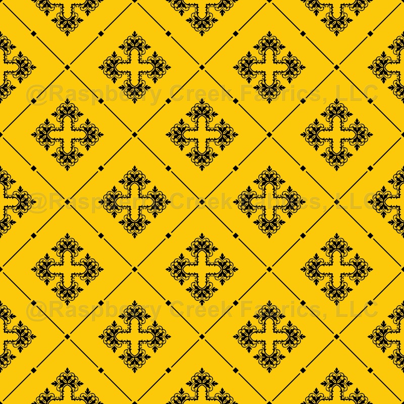 Yellow Damask, Baroque Pattern, French Damask, Venetian Damask