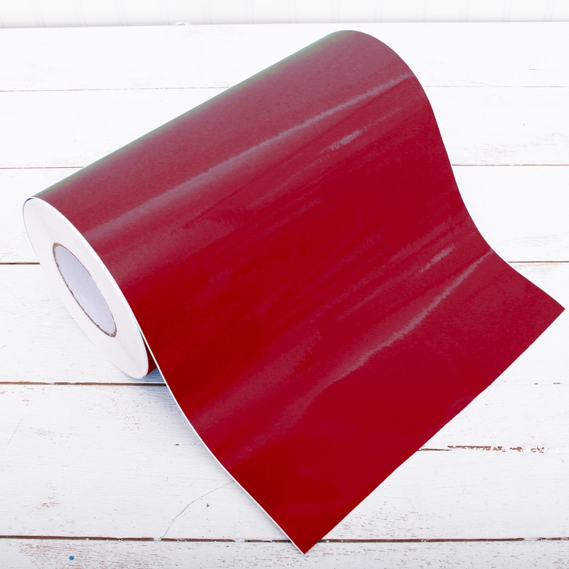 Permanent Vinyl Adhesive Dark Red - 12" Wide One Yard Roll