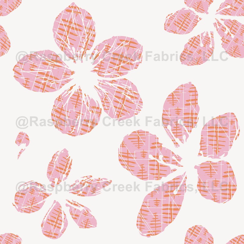 Sunshine - hand painted cherry blossoms with pattered leaves. great colors and texture to give unique flowers.