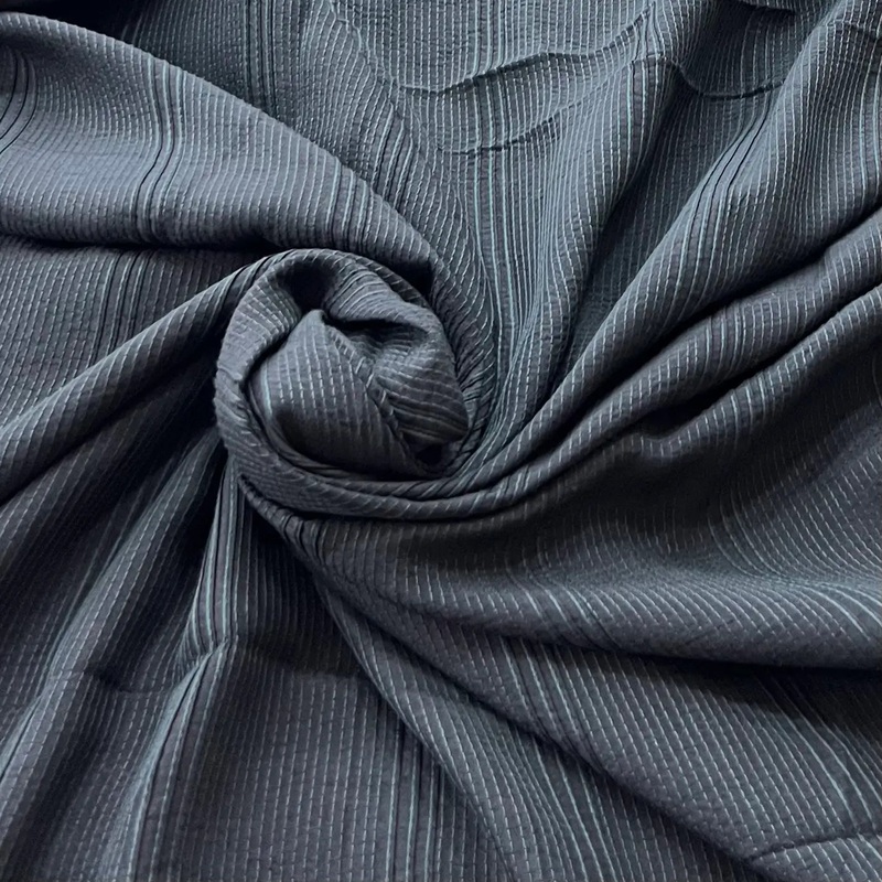 Black Pintex Slub Silk Thread Embroidery