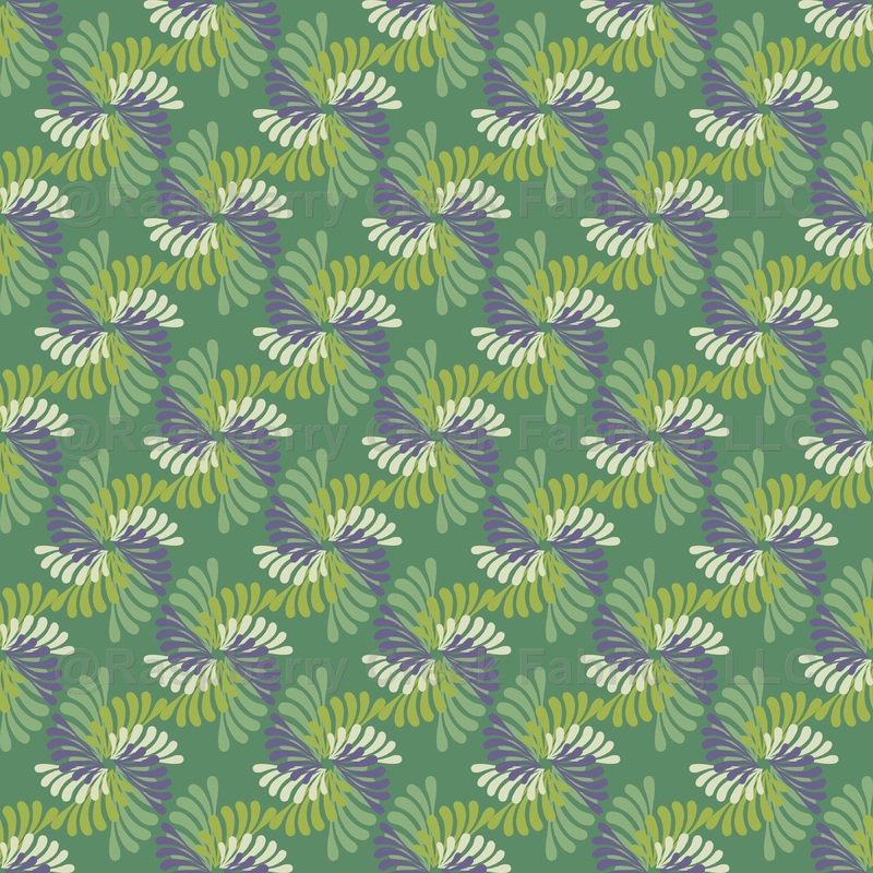 Petal Bloom on Dark Green - Small