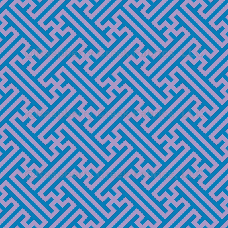 Sayagata pattern, Japanese Clothing, Blue and Pink