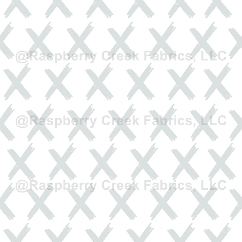 X's Allover - Pale Gray on White