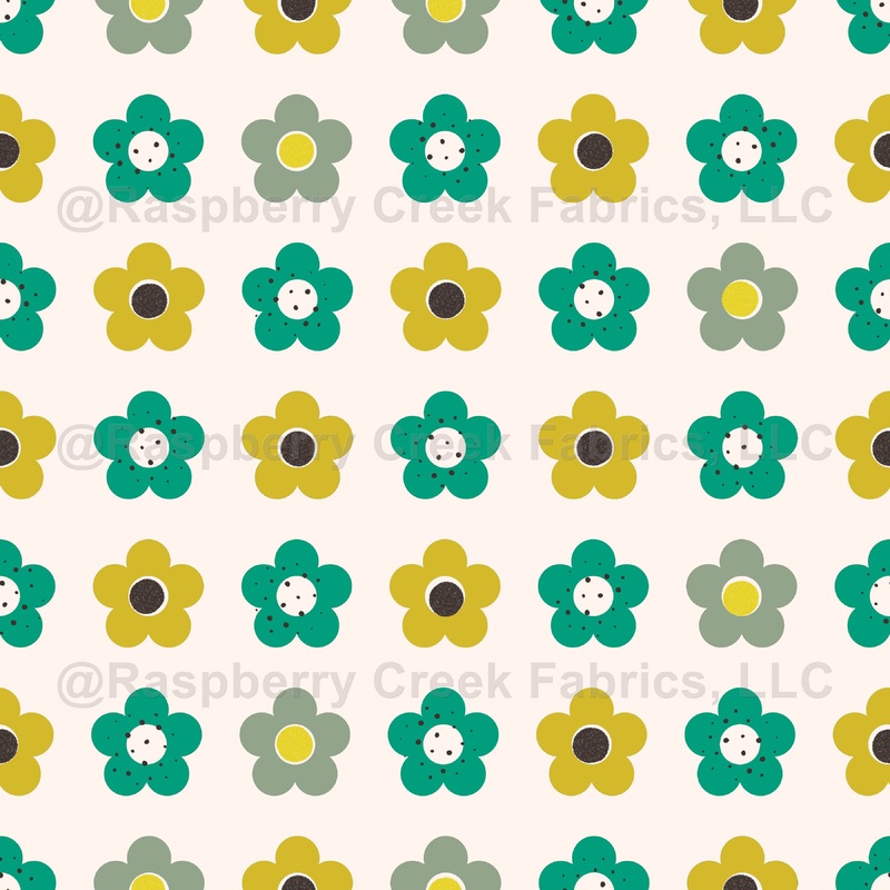 Retro green flower power