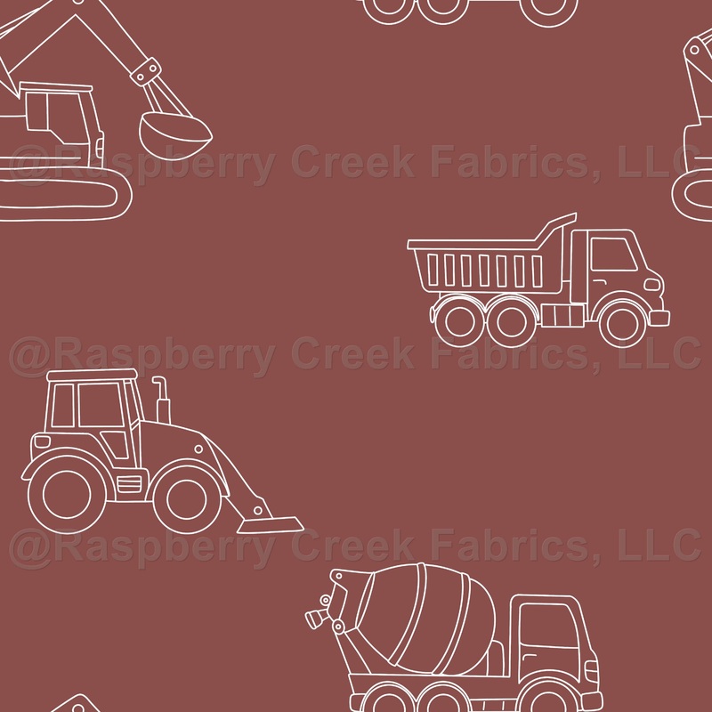 Red Construction Vehicles