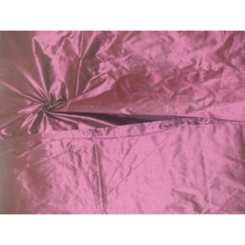 100% Pure SILK TAFFETA FABRIC Pink x Black Color