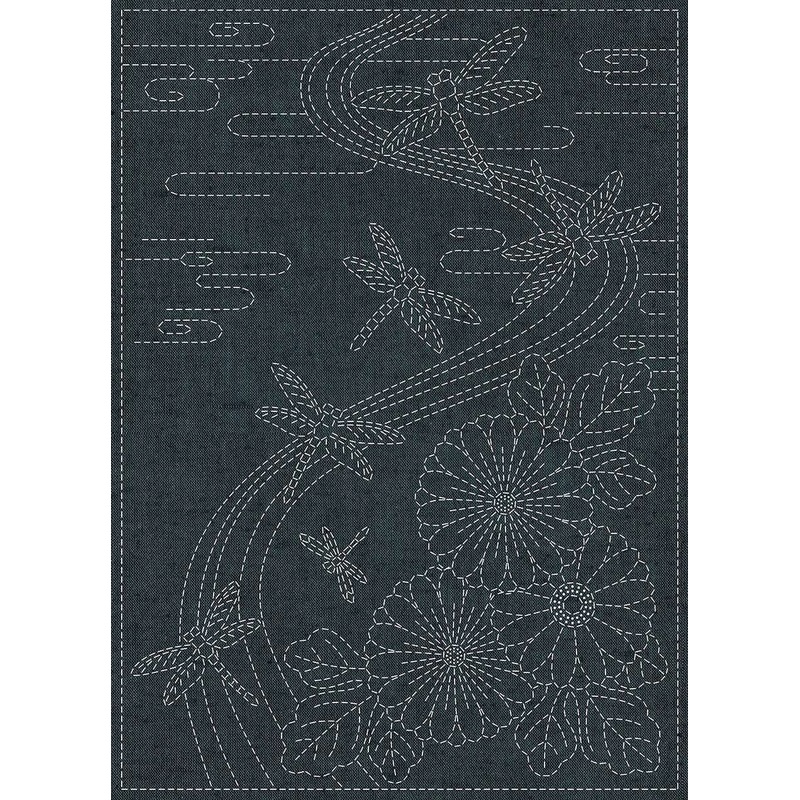 Sashiko Cloth-Yarn Dyed Nep Twilight Dragonfly Blue