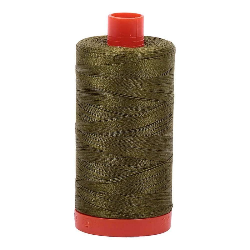 Very Dark Olive 50wt Aurifil 100% Cotton Mako Thread Large Spool 1,422 yards