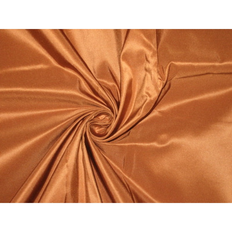 100% Pure SILK TAFFETA FABRIC Dark Bronze colour 60" wide continuous piece