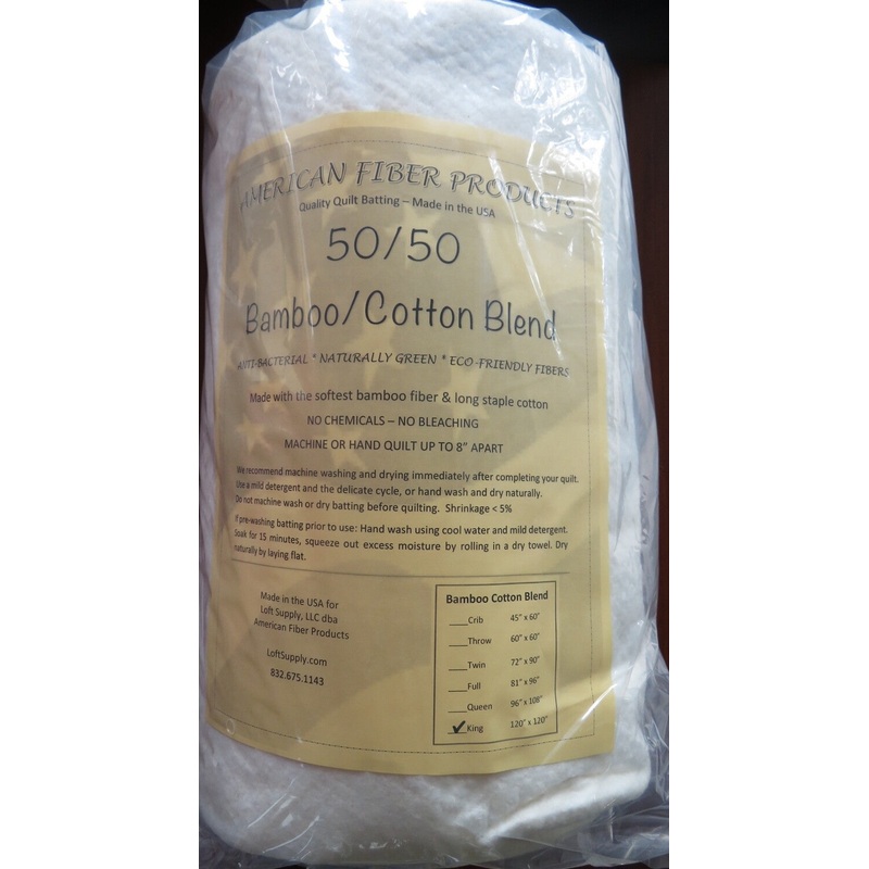 Bamboo/Cotton 50/50 Blend Batting - King Size