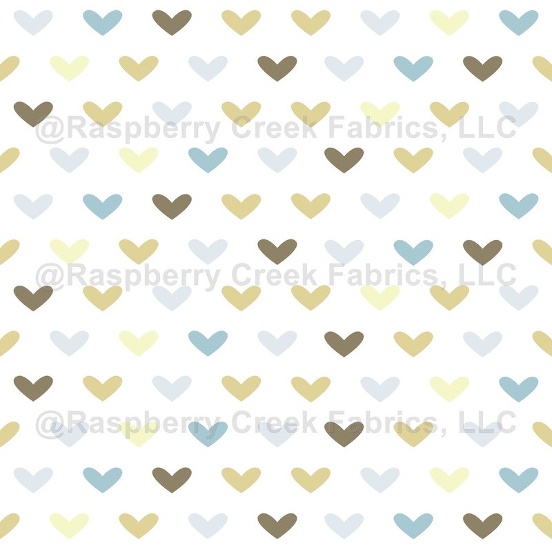 Pattern Of Hearts, Blue Hearts, Brown Hearts, Yellow Hearts