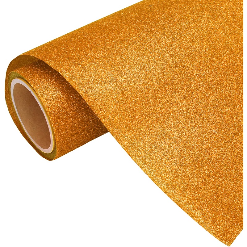 Yellow Gold Glitter Iron On Vinyl 20" Wide Sold By the Yard