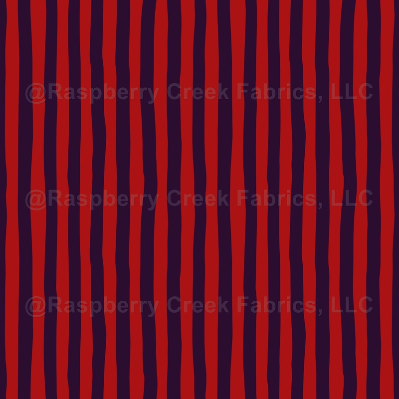 Red & Dark Purple Wonky Stripes