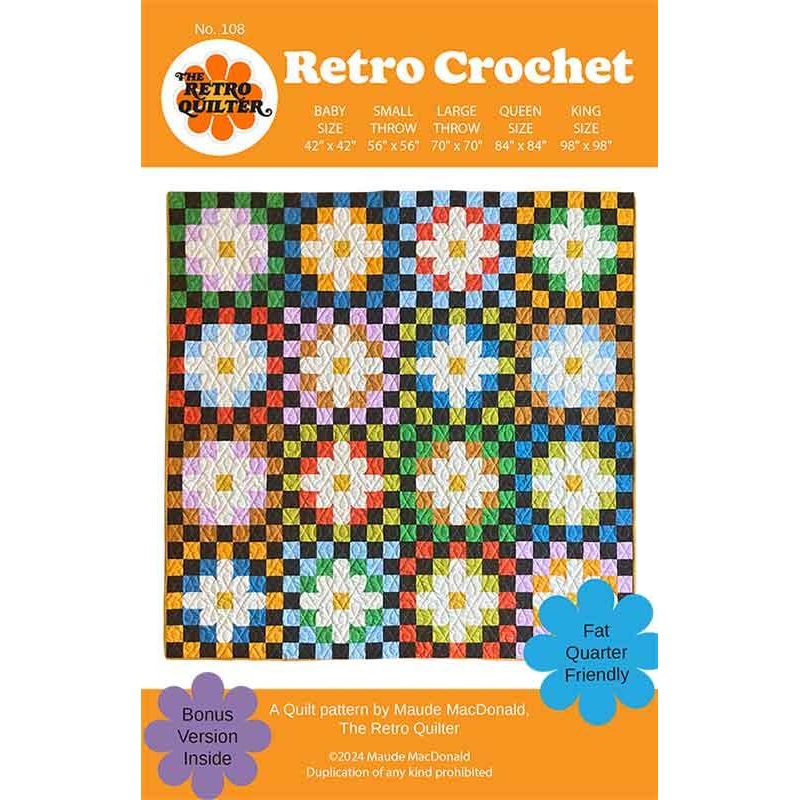 Retro Crochet Quilt Pattern by The Retro Quilter