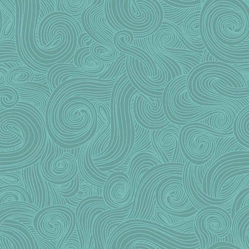 Studio E - Just Color! - Just Color! Swirl - Aqua - Yardage