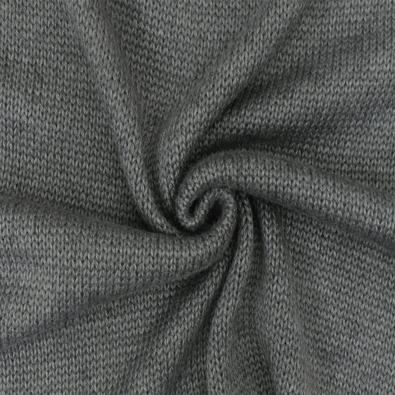 Warm Gray Solid Acrylic-Wool Jersey Sweater Knit Fabric
