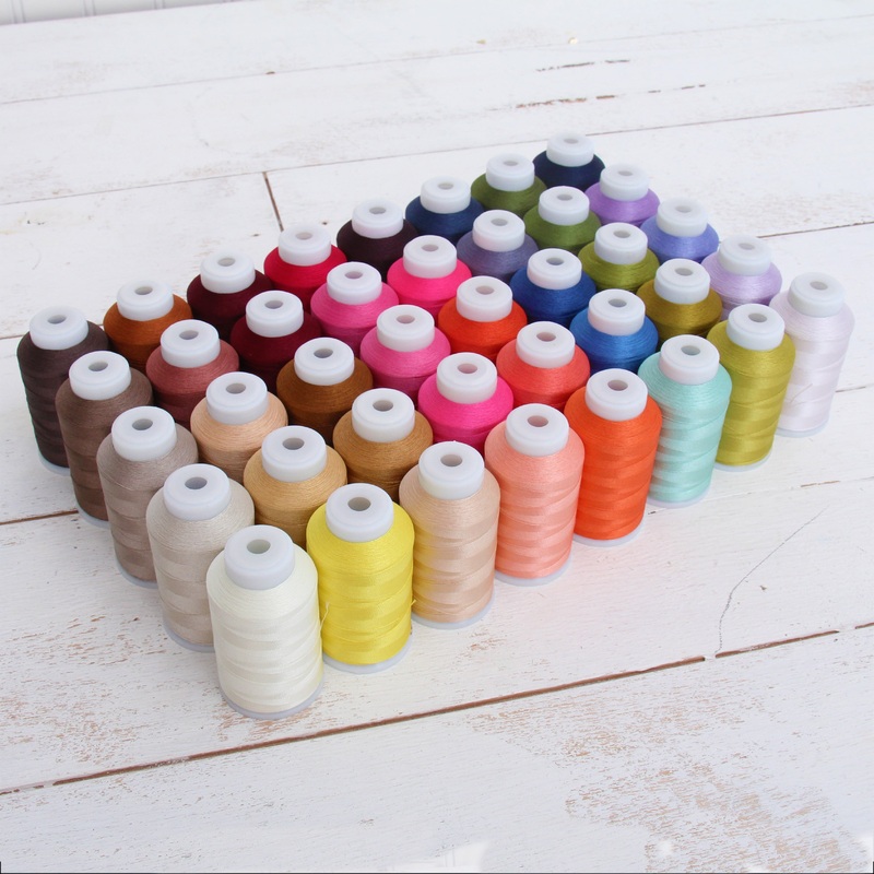 40 Colors Polyester Embroidery Thread Set- 1000M Cones - Set C