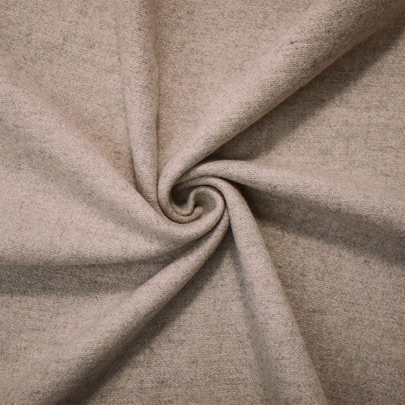 6 YD PC-Taupe-Gray Wool Poly Brushed Back Twill Woven Coating Fabric