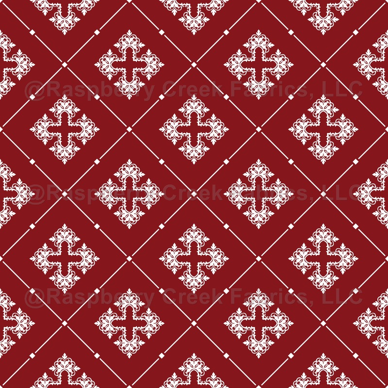 Red Damask, Baroque Pattern, French Damask, Venetian Damask