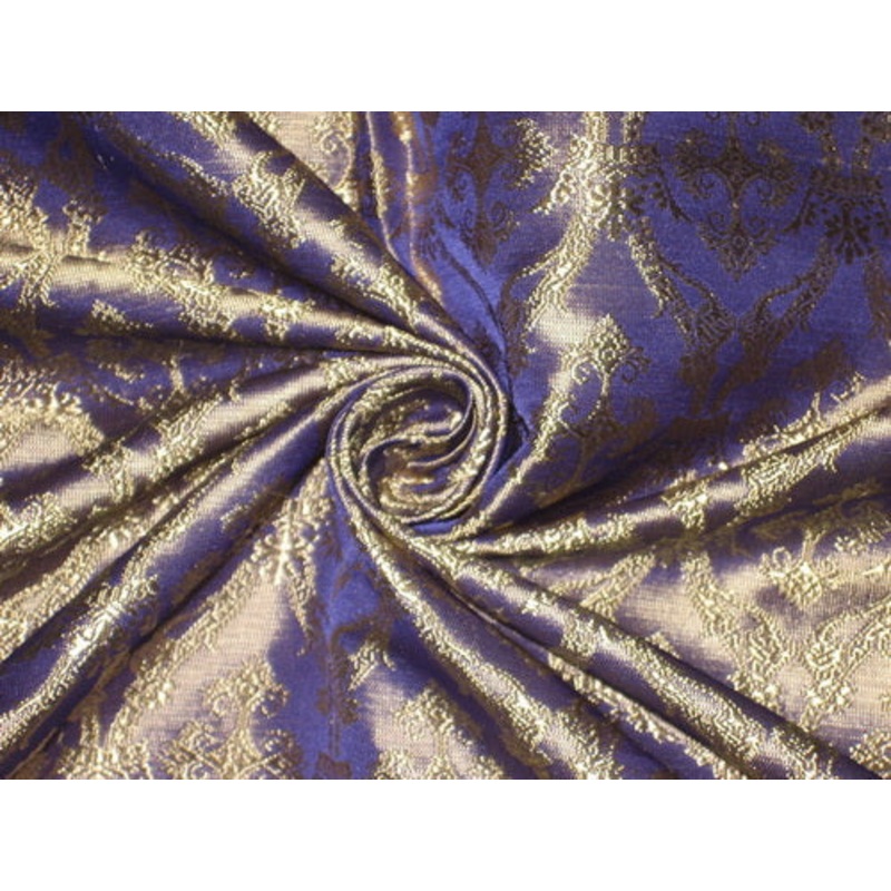 SILK BROCADE FABRIC Light Purple & Gold colour 44" Vestment design