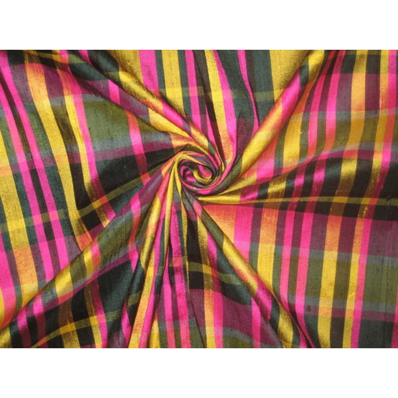 SILK Dupioni Multi Colour plaids Fabric