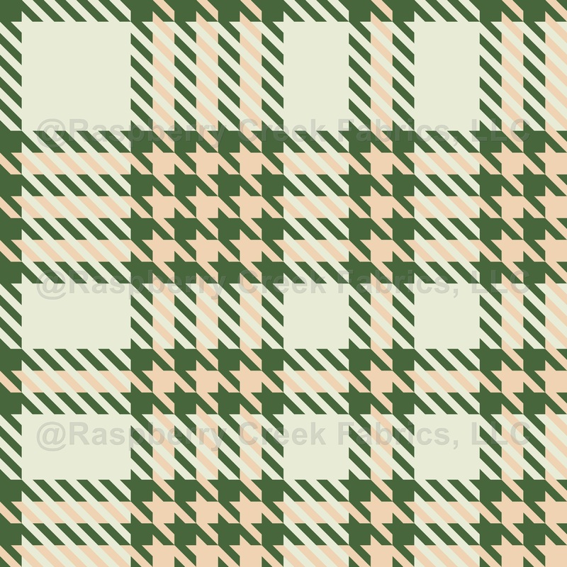 Tan Houndstooth Christmas Holiday Check