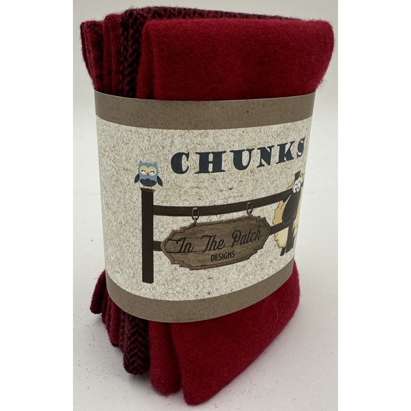 Wool Chunks 5pc 9inx 10in Christmas # WK6043 Special Order