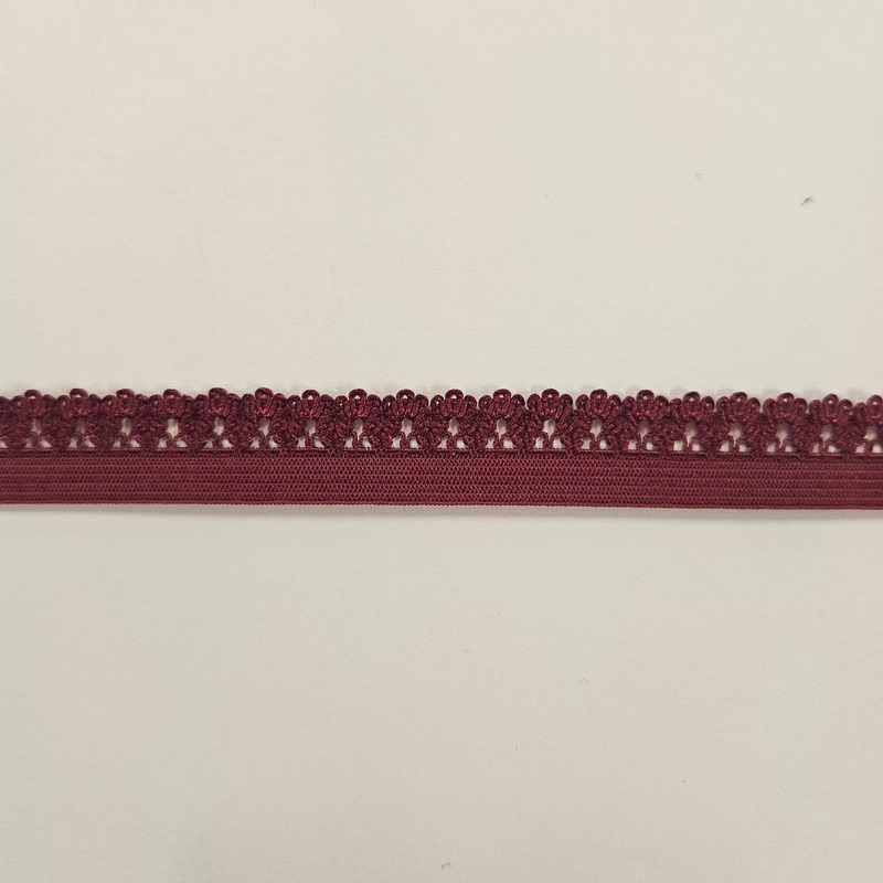 1/2" Burgundy Picot Elastic