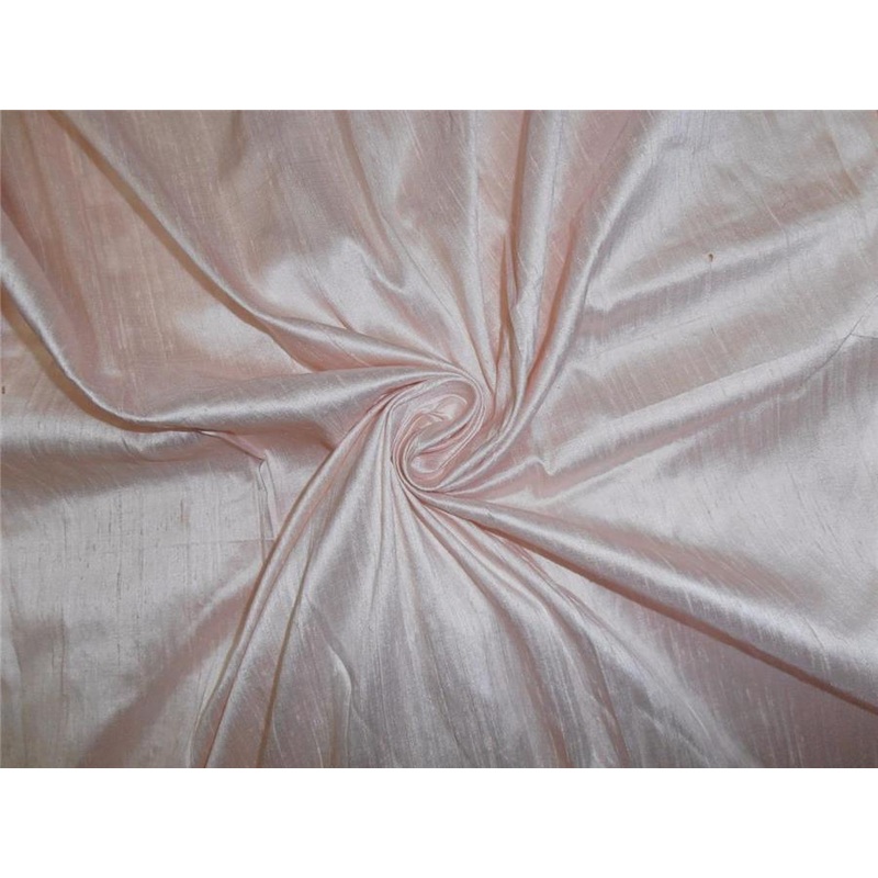 100% PURE SILK DUPION FABRIC PEACE colour 54" wide WITH SLUBS*