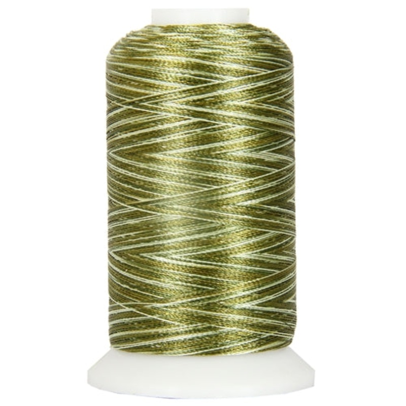 Multicolor Polyester Embroidery Thread No. 10 - Variegated Garden Greens