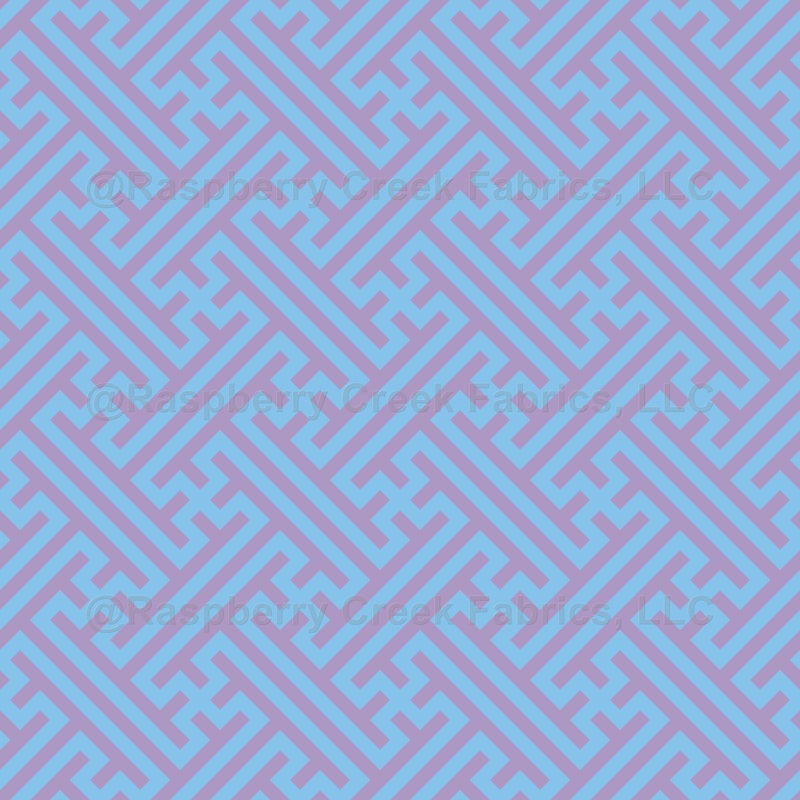 Sayagata pattern, Japanese Clothing, Pink and Light Blue