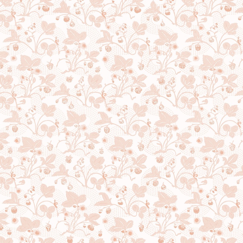 Strawberries Wallpaper Sample | Blush